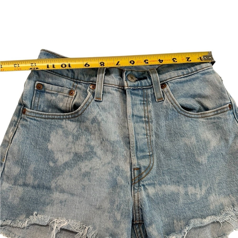 Levis 501 Women’s Denim Cut Off Shorts Waist Sz 24 Blue Button Fly 5 Pocket - Picture 13 of 17